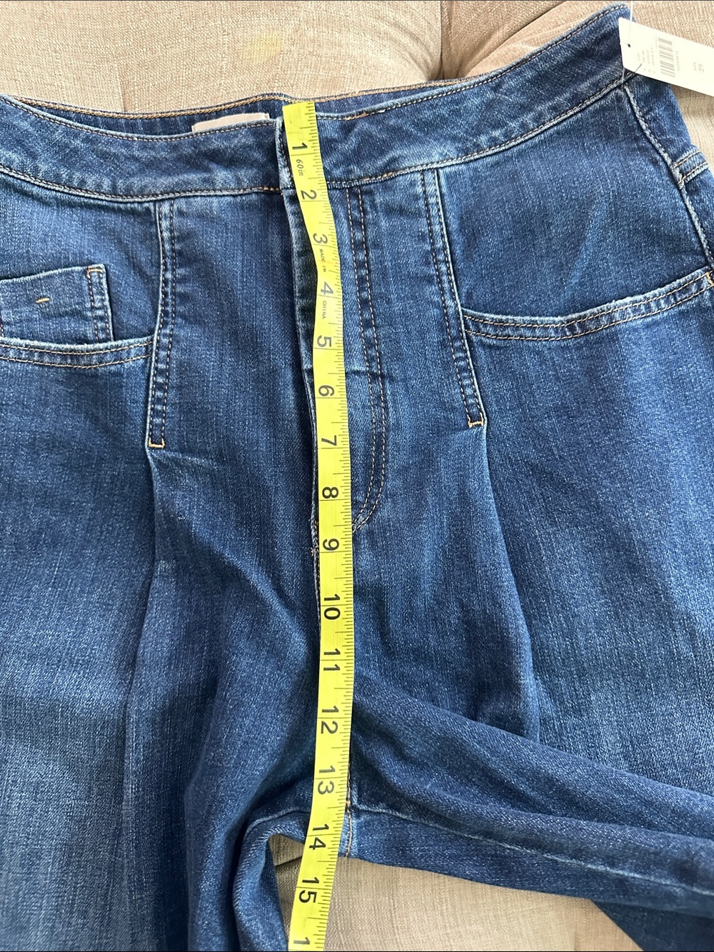 Pilcro Wide-Leg High-Rise Dark Blue Jeans - Picture 7 of 16